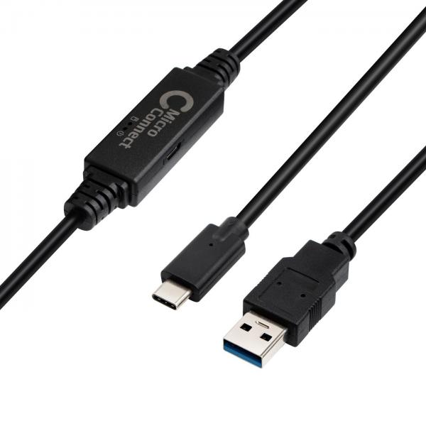 Microconnect USB3.1CA5AMP cavo USB USB 3.2 Gen 1 [3.1 Gen 1] 5 m USB C USB A Nero (USB 3.2 Gen 1 A to USB-C Gen1 - Cable - 5m Cable, 5 Gbit/s - Warranty: 300M)