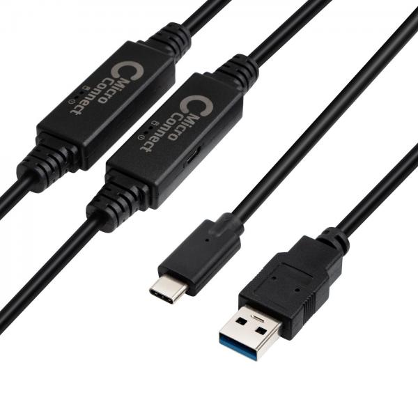 Microconnect USB3.1CA10AMP cavo USB USB 3.2 Gen 1 [3.1 Gen 1] 10 m USB C USB A Nero (USB 3.2 Gen 1 A to USB-C 3.2 - Gen1 Cable - 10m Cable, 5 - Gbit/s - Warranty: 300M)