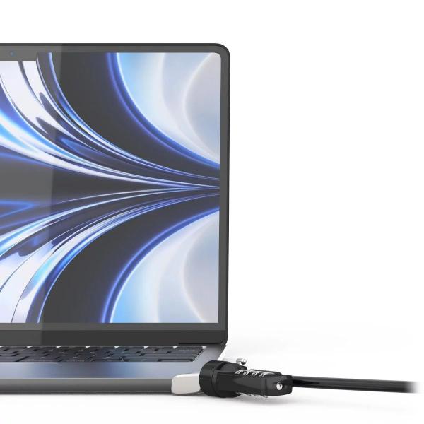 Compulocks MBALDG04CL cavo di sicurezza Argento (LEDGE LOCK ADAPTER MACBOOK AIR - 13IN M2-M4 W/ COMB. LOCK SILVER)