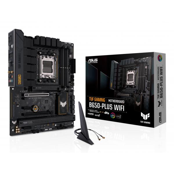 ASUS TUF GAMING B650-PLUS WIFI AMD B650 Socket AM5 ATX (ASUS TUF Gaming B650-Plus WiFi - Motherboard - ATX - Socket AM5 - AMD B650 Chipset - USB-C 3.2 Gen 2x2, USB 3.1 Gen 2, USB 3.2 Gen 2, USB-C 3.2