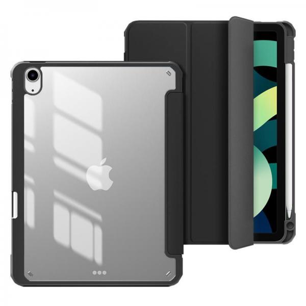 eSTUFF ES68200251-BULK custodia per tablet Custodia a libro Nero (iPad 11th/10th gen NEW YORK - Mirror Pencil Case. Black - front/Transparent back. Corner protection - Warranty: 24M)