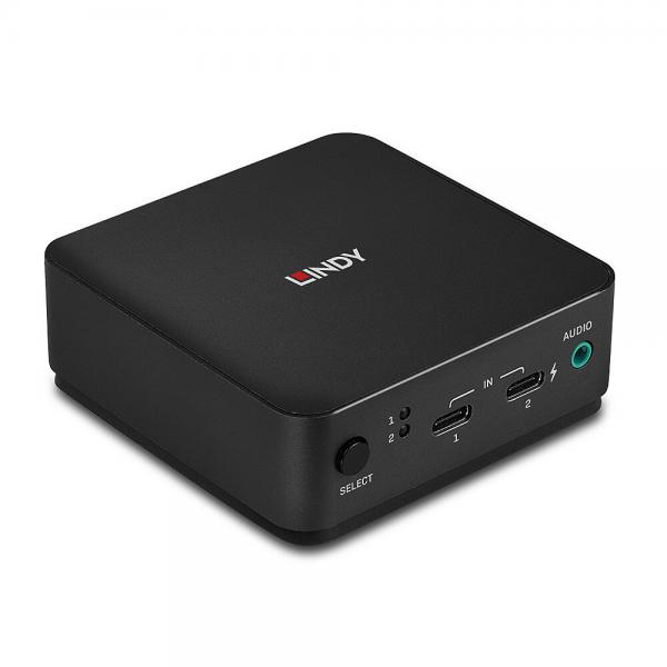 Lindy 42320 switch per keyboard-video-mouse [kvm] Grigio (2 PORT TYPE C - DISPLAYPORT 1.2 KVM SWITCH)
