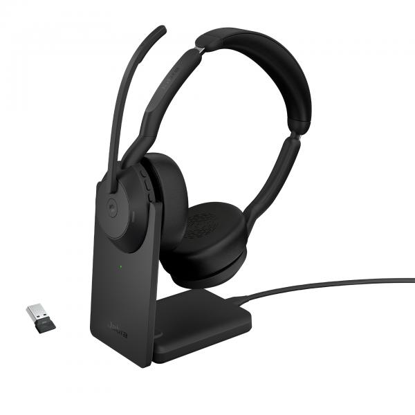 Jabra Evolve2 55 Auricolare Wireless A Padiglione Ufficio USB tipo-C Bluetooth (Jabra Headset Evolve2 55 MS Stereo USB-A BT mit Ladestation Zertifiziert f?r Microsoft Teams)