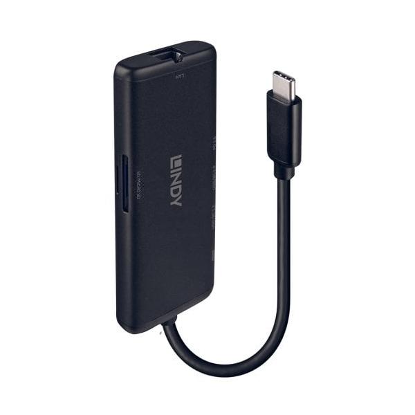 Lindy 43358 replicatore di porte e docking station per laptop Cablato USB 3.2 Gen 1 [3.1 Gen 1] Type-C Nero (DST-MINI USB C LAPTOP MINI DOCK - )