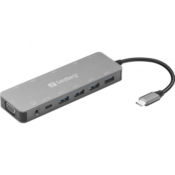 Sandberg USB-C 13-in-1 Travel Dock (USB-C 13-in-1 Travel Dock - Warranty: 60M)