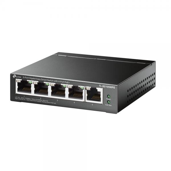 TP-Link TL-SG105MPE switch di rete L2 Gigabit Ethernet [10/100/1000] Supporto Power over Ethernet [PoE] Nero (TP-Link TL-SG105MPE V1.60 - Switch - 5 x 10/100/1000 - desktop)