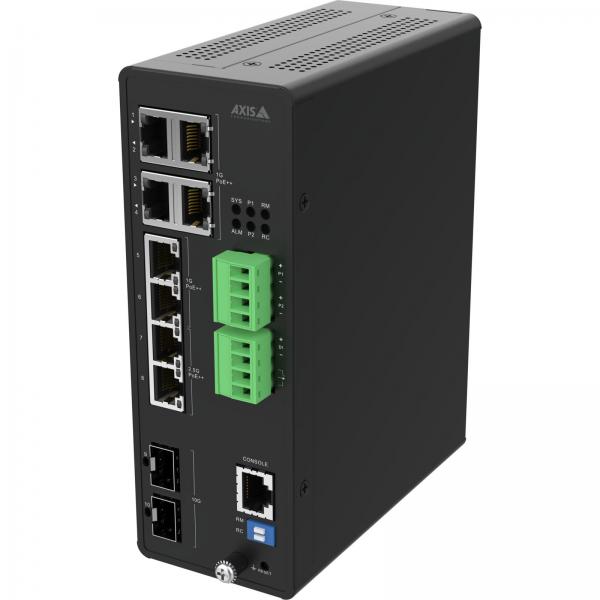 Axis 02621-001 switch di rete Gestito 10G Ethernet [100/1000/10000] Supporto Power over Ethernet [PoE] Nero (D8208-R INDUSTRIAL PoE++ - SWITCH - Warranty: 60M)