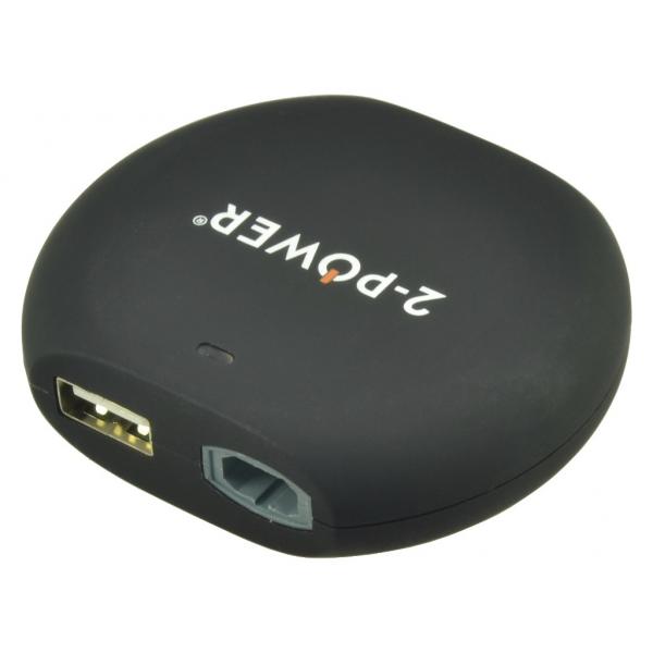 2-Power CCC0625B-T adattatore e invertitore Nero (12V In-Car Charger 15-20V 90W + 2.1A USB)