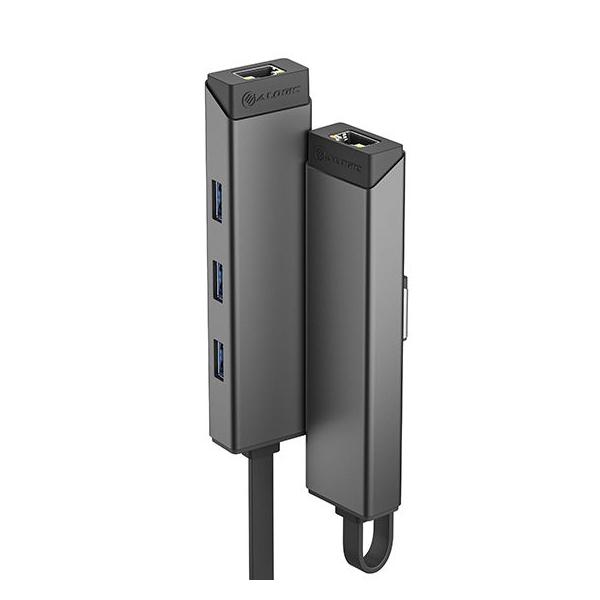 ALOGIC MagForce EXPRESS USB 3.2 Gen 1 [3.1 Gen 1] Type-A Grigio (ALOGIC USB-A TO 3X USB-A + RJ45 - ADAPTER)
