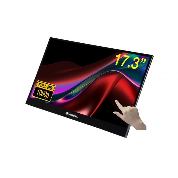 Verbatim 49593 Monitor PC 43,9 cm [17.3] 1920 x 1080 Pixel Full HD LCD Touch screen Nero (VERBATIM PMT-17 PORT TOUCHSCREEN MONITOR 17.3 FULL HD 1080P)