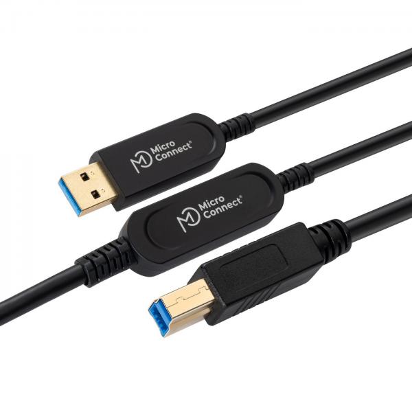 Microconnect MC-USB3.0AB10OP cavo USB USB 3.2 Gen 2 [3.1 Gen 2] 10 m USB A USB B Nero (Premium Optic USB cable 3.2 - Gen 2 A-B 10m - Warranty: 300M)