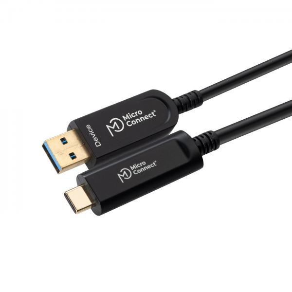 Microconnect MC-USB3.2CA15OP cavo USB USB 3.2 Gen 2 [3.1 Gen 2] 15 m USB A USB C Nero (Premium Optic USB Cable 3.2 - Gen 2 A-C 15M - Warranty: 300M)