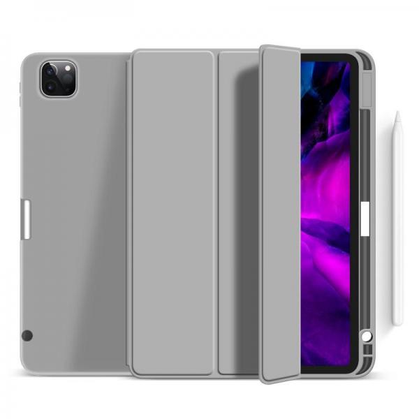 eSTUFF ES68201306-BULK custodia per tablet Custodia a libro Grigio (Cover for iPad Pro 12.9 2022/2021 MIAMI - Pencil Case. Grey PU leather - front with soft TPU back. Pencil slot for charging in cove
