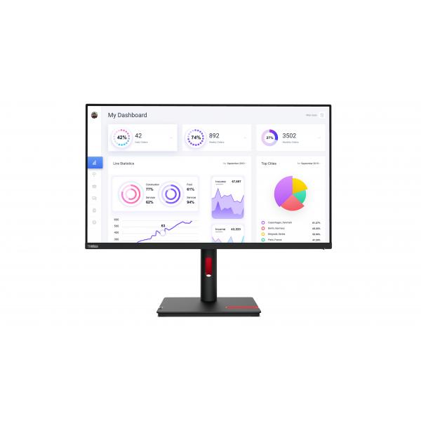 Lenovo ThinkVision T32p-30 Monitor PC 80 cm [31.5] 3840 x 2160 Pixel 4K Ultra HD LED Nero (Thinkvision T32P-30 80 Cm - [31.5] 3840 X 2160 Pixels 4K - Ultra Hd Led Black - Warranty: 12M)