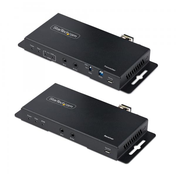 StarTech.com Kit Extender HDMI su fibra ottica LC, 4K 60Hz fino a 1km [Single Mode] o 300m [Multimode] - Estensore HDMI, HDR, HDCP, 3,5mm Audio/RS232/IR Extender, Kit trasmettitore e ricevitore (HDMI