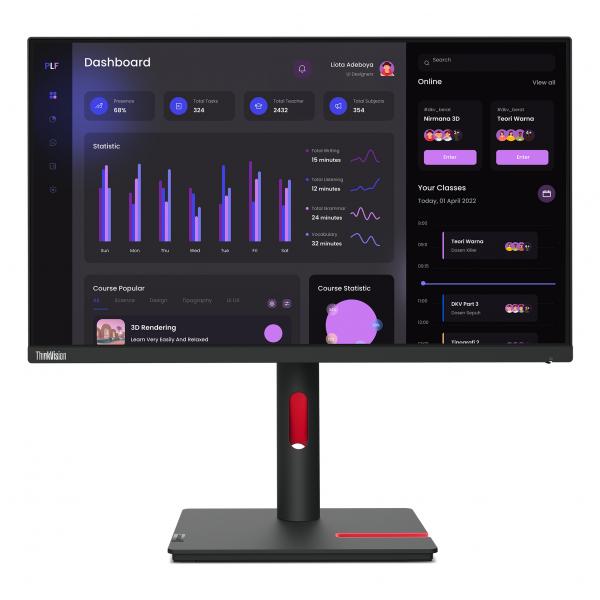 Lenovo ThinkVision T24i-30 Monitor PC 60,5 cm [23.8] 1920 x 1080 Pixel Full HD LED Nero (Thinkvision T24I-30 60.5 Cm - [23.8] 1920 X 1080 Pixels - Full Hd Led Black - Warranty: 12M)
