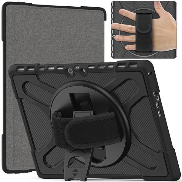 eSTUFF ES68290012-BULK custodia per tablet Nero (Microsoft Surface Pro 8 - ATLANTA Defender Case. Black - Raised sides and hard-shell design with hand strap and shoulder strap - Warranty: 24M)