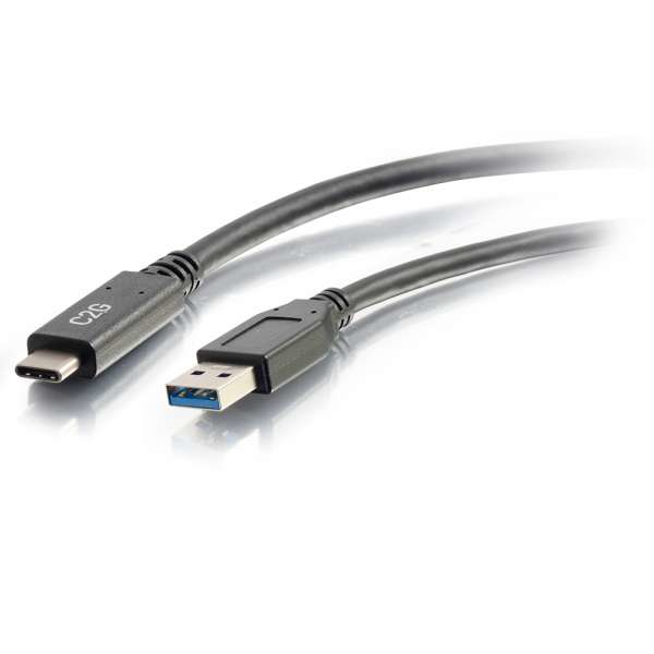 C2G Cavo USB 3.0 M/M da USB C a USB A da 1,8 m - Nero (Legrand 6ft USB MALE C TO A MALE 3.2 GEN 1 3A [Lifetime warranty])