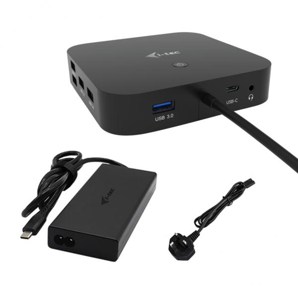i-tec C31TRI4KDPDPRO100UK replicatore di porte e docking station per laptop Cablato USB 3.2 Gen 1 [3.1 Gen 1] Type-C Nero ([On Promo] USB-C HDMI Dual DP Dock 100W C31TRI4KDPDPRO100UK)