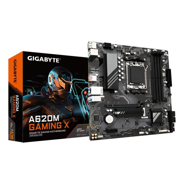 GIGABYTE A620M GAMING X Scheda Madre - Supporta CPU AMD Ryzen 8000, 8+2+1 Fasi VRM Digitale, fino a 8000MHz DDR5 [OC], 1xPCIe 4.0 M.2, GbE LAN, USB 3.2 Gen 2 (Gigabyte A620M GAMING X AMD AM5 Socket M