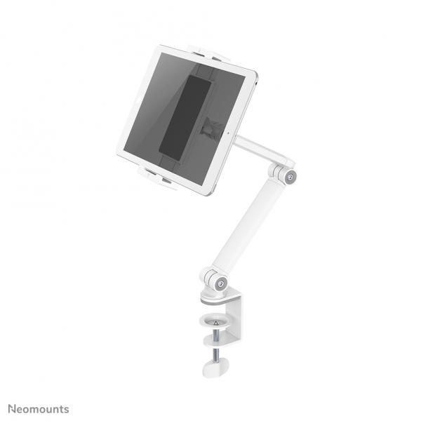 Neomounts DS15-545WH1 Morsetto da tavolo porta tablet 4.7-12.9 - universale - mobilità completa (Neomounts DS15-545WH1 Tablet holder desk clamp - 4.7-12.9 - universal - full motion - white [5Years wa