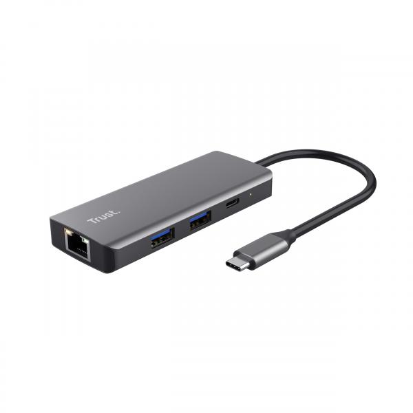 Trust Dalyx USB tipo-C 1000 Mbit/s Argento (DALYX 6-IN-1 MULTIPORT ADAPTER - )