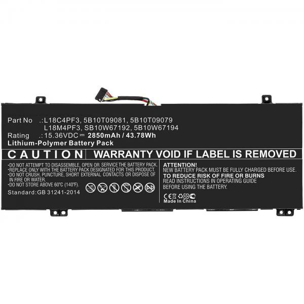 CoreParts MBXLE-BA0239 ricambio per laptop Batteria (Laptop Battery for Lenovo - 43.78Wh 15.36V 2850mAh - 43.78Wh Li-ion 15.36V 2850mAh Black for Lenovo Notebook, Laptop IdeaPad - Warranty: 12M)