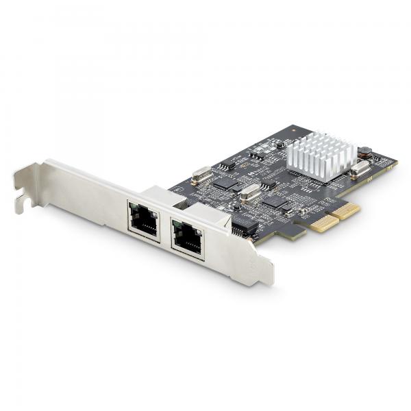 StarTech.com Scheda di rete 2.5 Gigabit a 2 porte - Scheda Ethernet PCIe da 2,5 Gbps NBASE-T, Intel I225-V, Scheda di rete per PC, NIC Multi-Gigabit, Scheda LAN per server PCI Express, Interfaccia Et