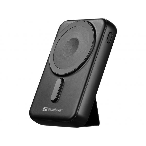 Sandberg 420-94 batteria portatile 10000 mAh Carica wireless Nero (Magnet Wireless Powerbank - 10000 Mag Wireless Powerbank - 10000 - Warranty: 60M)