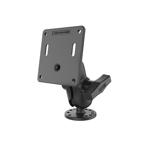 RAM Mounts RAM-101U-B-2461 kit di fissaggio Nero Alluminio (MOUNT WITH VESA - PLATE 75 MM SHORT - Warranty: 1188M)