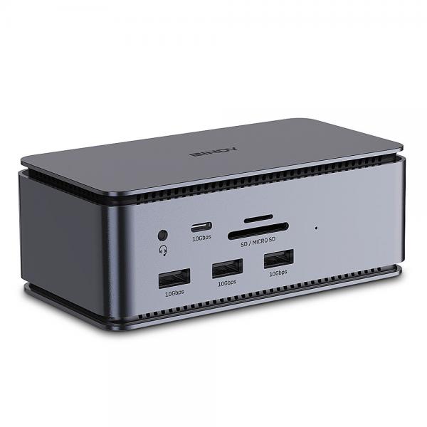 Lindy 43372 replicatore di porte e docking station per laptop USB4 Antracite (DST-PRO USB4 USB C - LAPTOP DOCKING STATION)