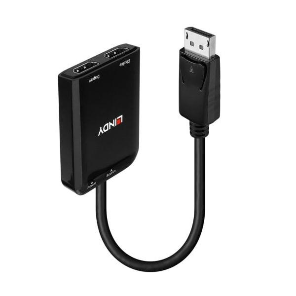 Lindy 38433 cavo e adattatore video DisplayPort 2 x HDMI (DisplayPort to 2 Port HDMI - MST Hub - Warranty: 24M)