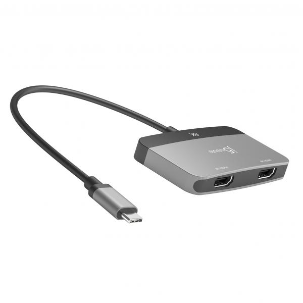 j5create JCA465-N Adattatore per display da 8K USB-C® a Dual HDMI™ (J5CREATE 8K USB-C TO DUAL HDMI ADAPTER)