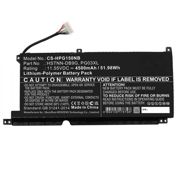 CoreParts MBXHP-BA0305 ricambio per laptop Batteria (Laptop Battery for HP 51.98Wh - 11.55V 4500mAh - Warranty: 12M)