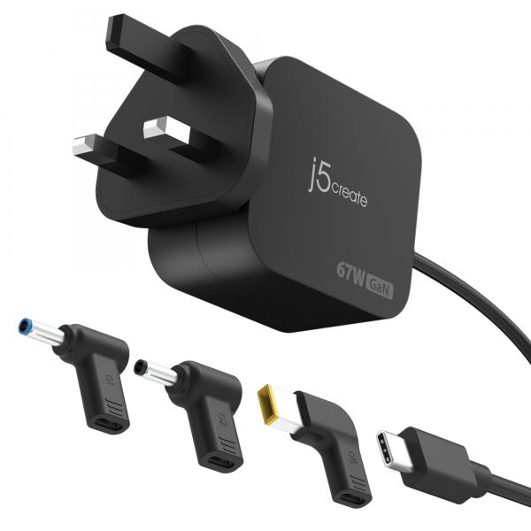 j5create JUP1565DCF3A-FN Caricabatterie per dispositivi mobili Nero (J5CREATE 67W GAN PD USB-C MINI CHARGER)