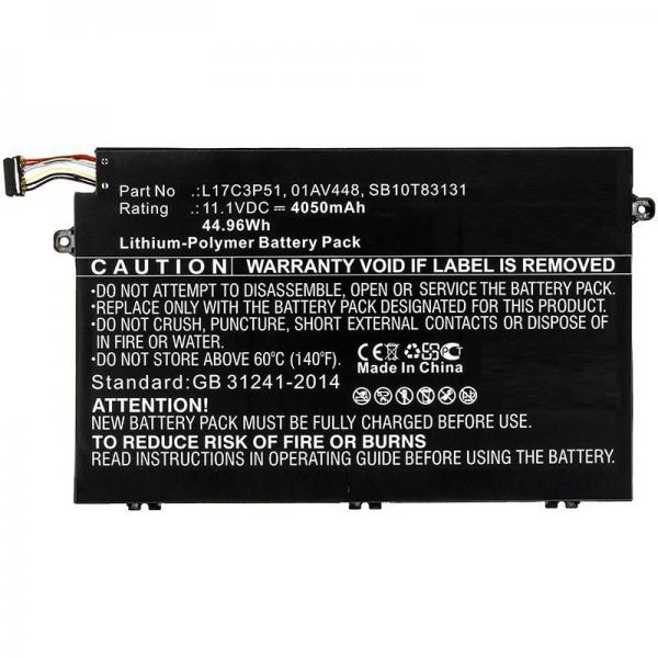 CoreParts MBXLE-BA0217 ricambio per laptop Batteria (Laptop Battery for Lenovo - 39.96Wh 11.1V 3600mAh 40W - Li-ion, 11.1V 3.6Ah, Lenovo ThinkPad E14, E15, E490, E580 - Warranty: 12M)