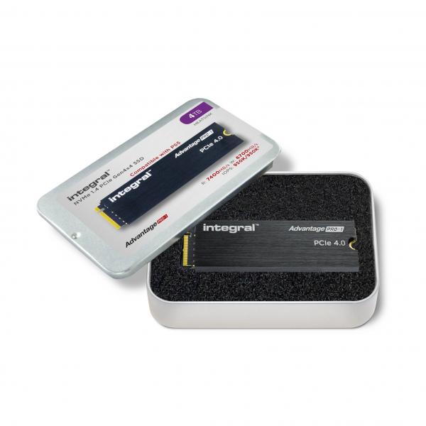 Integral INSSD4TM2280G4AP1XHS drives allo stato solido 4 TB M.2 PCI Express 4.0 NVMe TLC (4TB - 4000GB SSD M.2 2280 NVME 1.4 PCIe Gen4 x4 R-7400MBs W-6700MBs IOPS R-950K W-950K TBW 2000 WITH HEATSINK