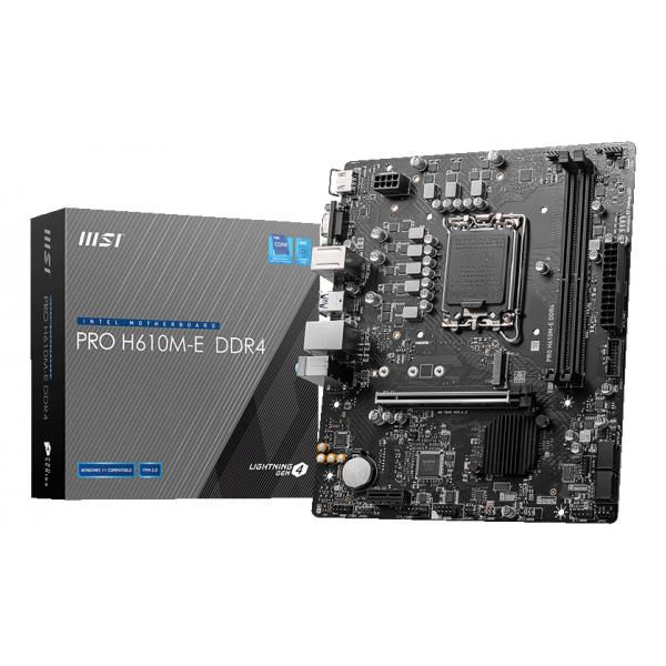 MSI PRO H610M-E DDR4 scheda madre Intel H610 LGA 1700 micro ATX (MSI 1700 PRO H610M-E DDR4 M-ATX)