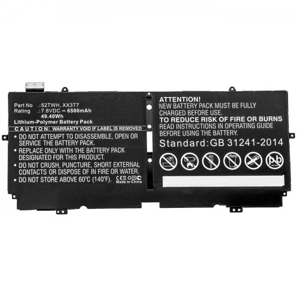 CoreParts MBXDE-BA0222 ricambio per laptop Batteria (Laptop Battery for Dell - 51.00Wh 7.6V 6710mAh 49.40Wh - Li-Pol 7.6V 6500mAh Black for DELL Notebook, Laptop XPS 13 7390 - Warranty: 12M)