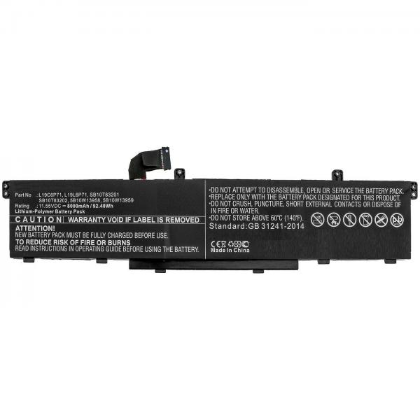 CoreParts MBXLE-BA0302 ricambio per laptop Batteria (Laptop Battery for Lenovo - 92.40Wh 11.55V 8000mAh - 92.40Wh Li-Polymer 11.55V 8000mAh for Lenovo ThinkPad P15, ThinkPad P15 Gen 1 - Warranty: 12M