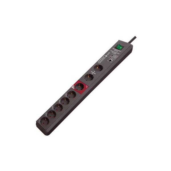 Power extension 3 m 8 AC - outlet[s] Anthracite 19500A - Automatic Extension Socket w/ Surge Protection, 8-Way, Anthracite, 3m, H05VV-F - Warranty: 12M