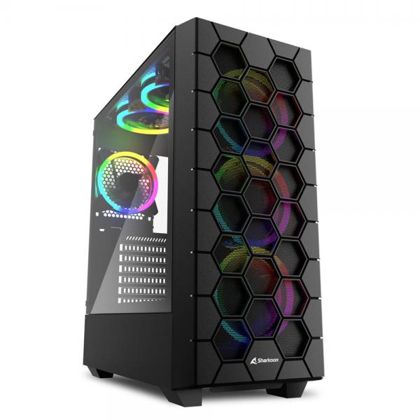 Sharkoon RGB HEX Desktop Nero (Sharkoon GehÃ¤use RGB HEX A)
