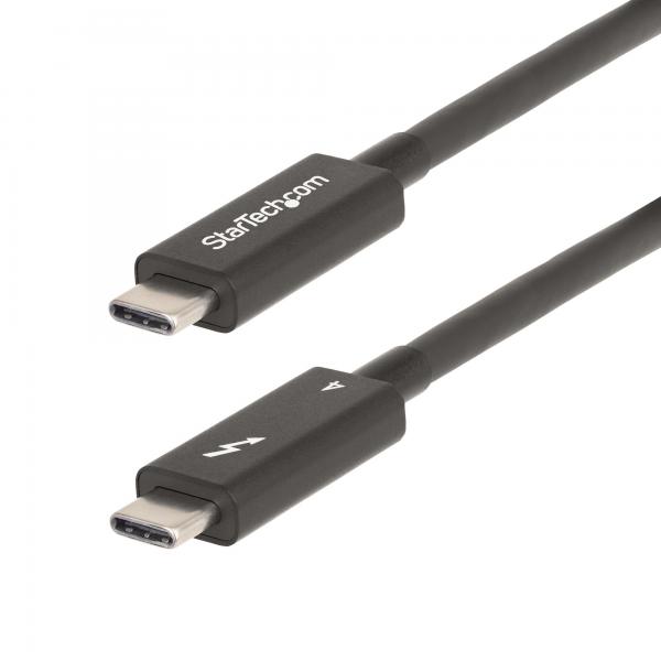 StarTech.com A40G2MB-TB4-CABLE Cavo Thunderbolt 2 m 40 Gbit/s Nero (6FT THUNDERBOLT 4 CABLE 40GBPS 100W)