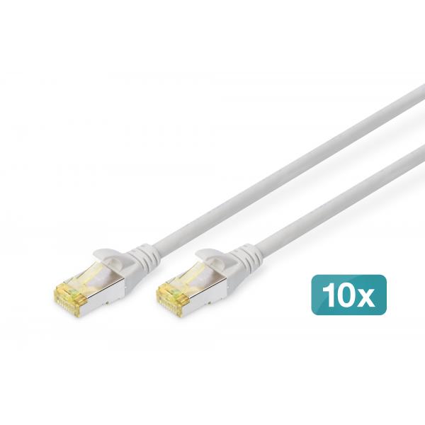 Digitus Cavo patch CAT 6A S/FTP, 10 pezzi (CAT 6A S/FTP PATCH CORD10P AWG - 26/7 3 M 10 PIECES GREY)