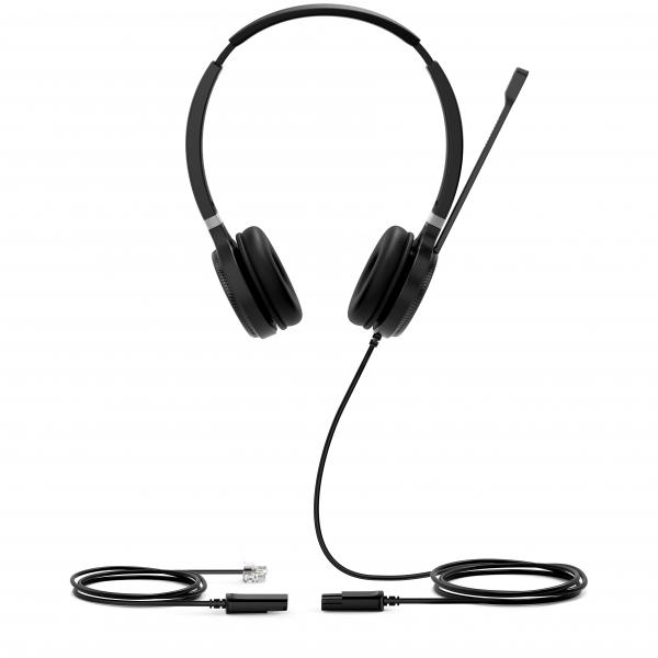 Yealink YHS36 Auricolare Cablato A Padiglione Musica e Chiamate Nero, Argento (Yealink 1308021 YHS36 Dual Wired Headset with QD to RJ Port)
