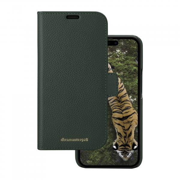 dbramante1928 New York custodia per cellulare Custodia a libro Verde (dbramante1928 New York - Flip cover per cellulare - pelle pieno fiore con lavorazione a ciottoli - evergreen - per Apple iPhone 1