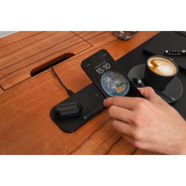 Our Pure Planet OPP131 Caricabatterie per dispositivi mobili Smartphone Nero dC Carica wireless Ricarica rapida Interno (15W DUAL WIRELESS CHARGING PAD)