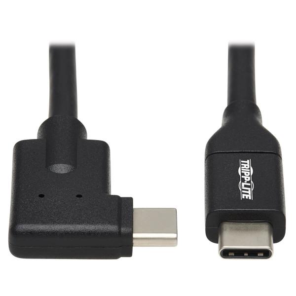 Tripp Lite U420-02M-RA cavo USB USB 3.2 Gen 1 [3.1 Gen 1] 2 m USB C Nero (Usb-C Cable [M/M] - Usb 3.2 - Gen 1 [5 Gbps], Thunderbolt 3 - Compatible, Right-Angle Plug, 2 M [6.6 Ft.] - Warranty: 12M)