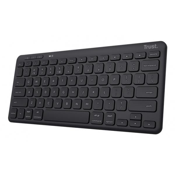 Trust Lyra tastiera Ufficio USB + RF Wireless + Bluetooth Tedesco Nero (LYRA COMPACT WIRELESS KEYBOARD - DE) - Versione Tedesca