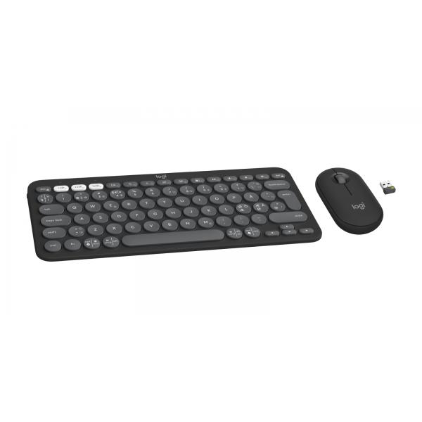 Logitech 920-012257 tastiera Mouse incluso Universale RF senza fili + Bluetooth QWERTY Nordic Grafite (Logitech Pebble 2 COMBO - Tonal Graphi)